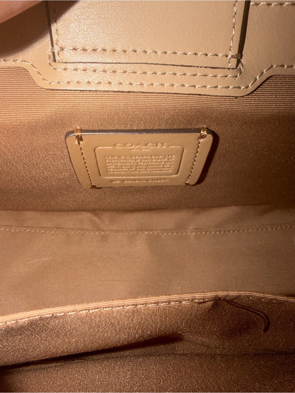 Coach Taupe Leather Satchel with Signature C Applique - Picture 4 of 7